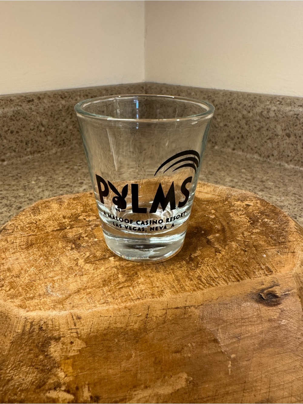 Palms Casino Resort Las Vegas Shot Glass - Clear Glass with Playboy Bunny